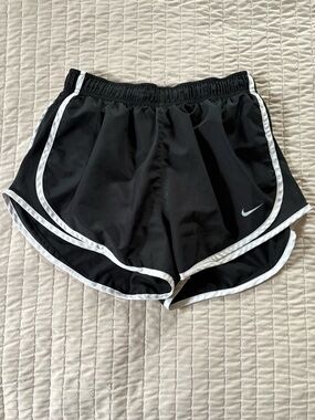 Nike Black Athletic Shorts with White Piping